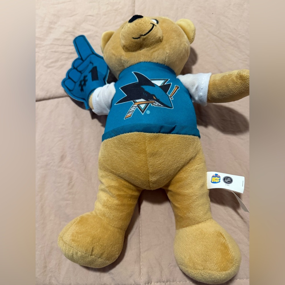 San Jose Shark Logo Plush Toy with Blue and Tan Colors